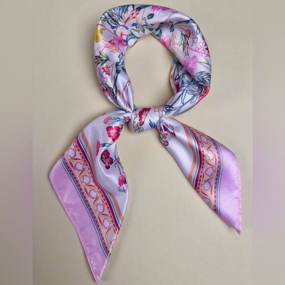 Floral Scarf in Pink and Multicolor G15 - Picture 2 of 4